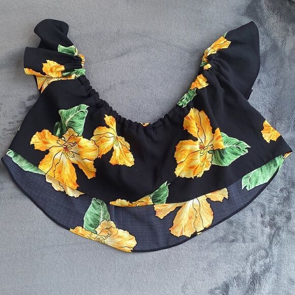 Zara Basic Collection Floral Crop Top Size Small - Picture 8 of 9